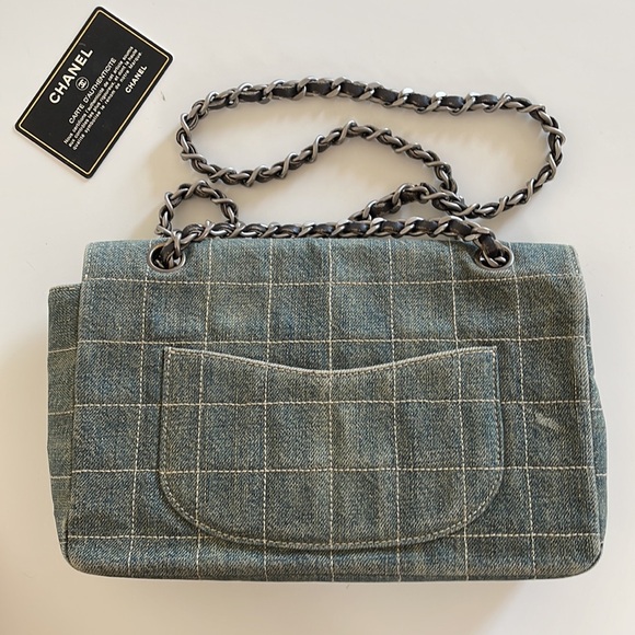 Authentic Chanel Denim Chocolate Bar Quilted Flap - Picture 15 of 17